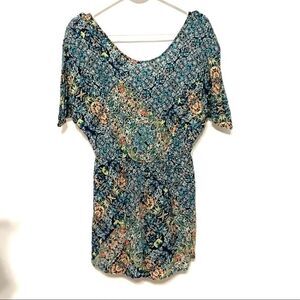 BCBG romper pockets small tie in back